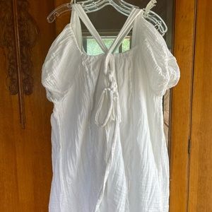 Free People cotton top with lace inserts.
